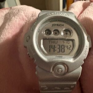 Baby GJoyrich Silver Digital Watch with Leopard print band